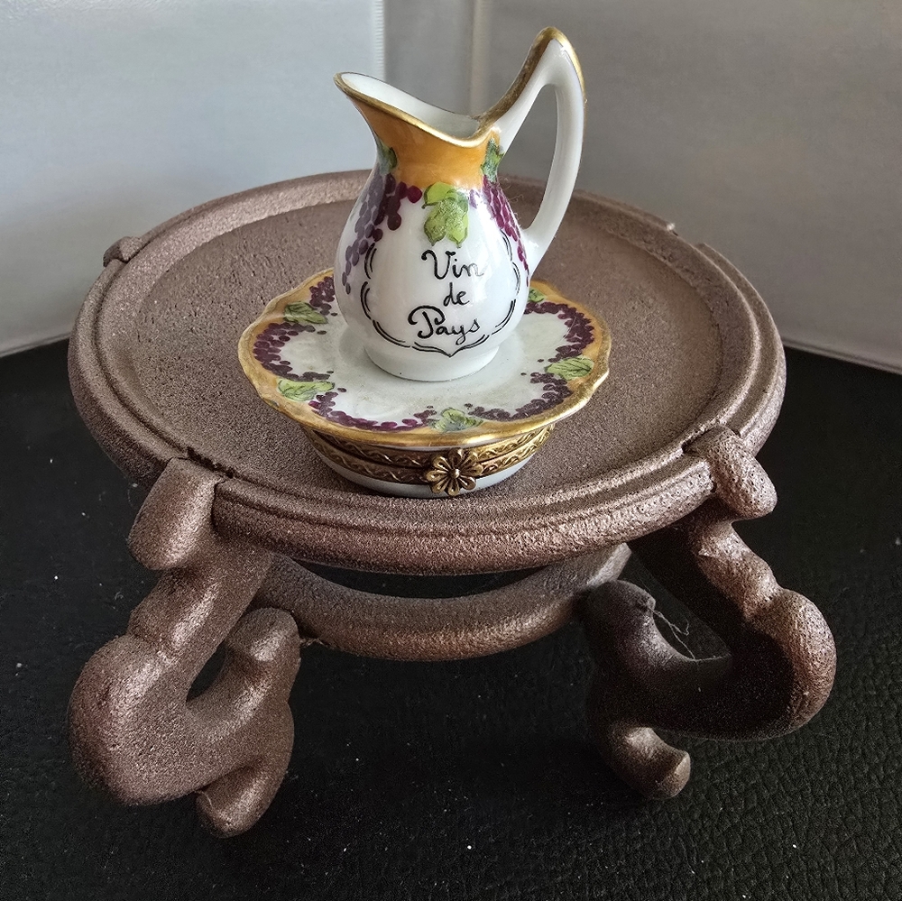 Decorative Ceramic Pitcher with Floral Design